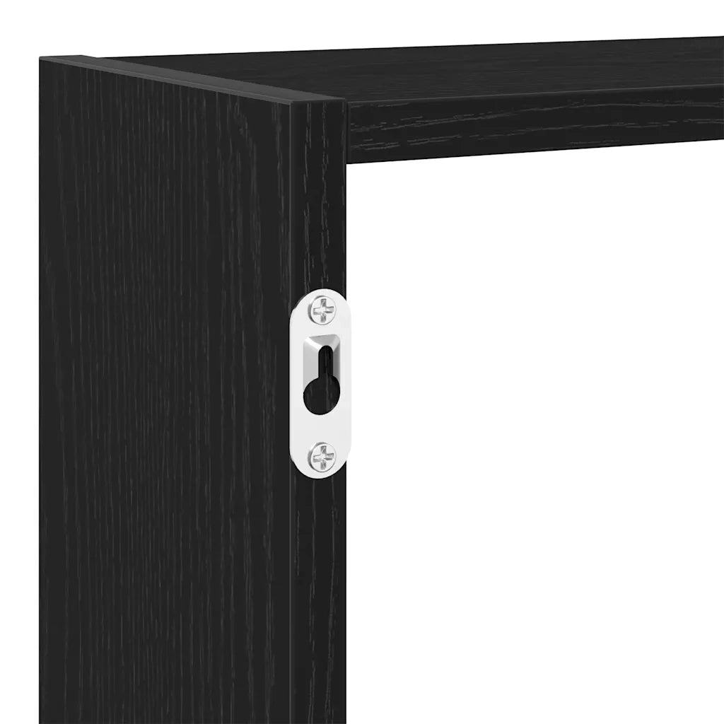 Mensola a Cubo da Parete 7 Scomparti in Truciolato Nero 860023