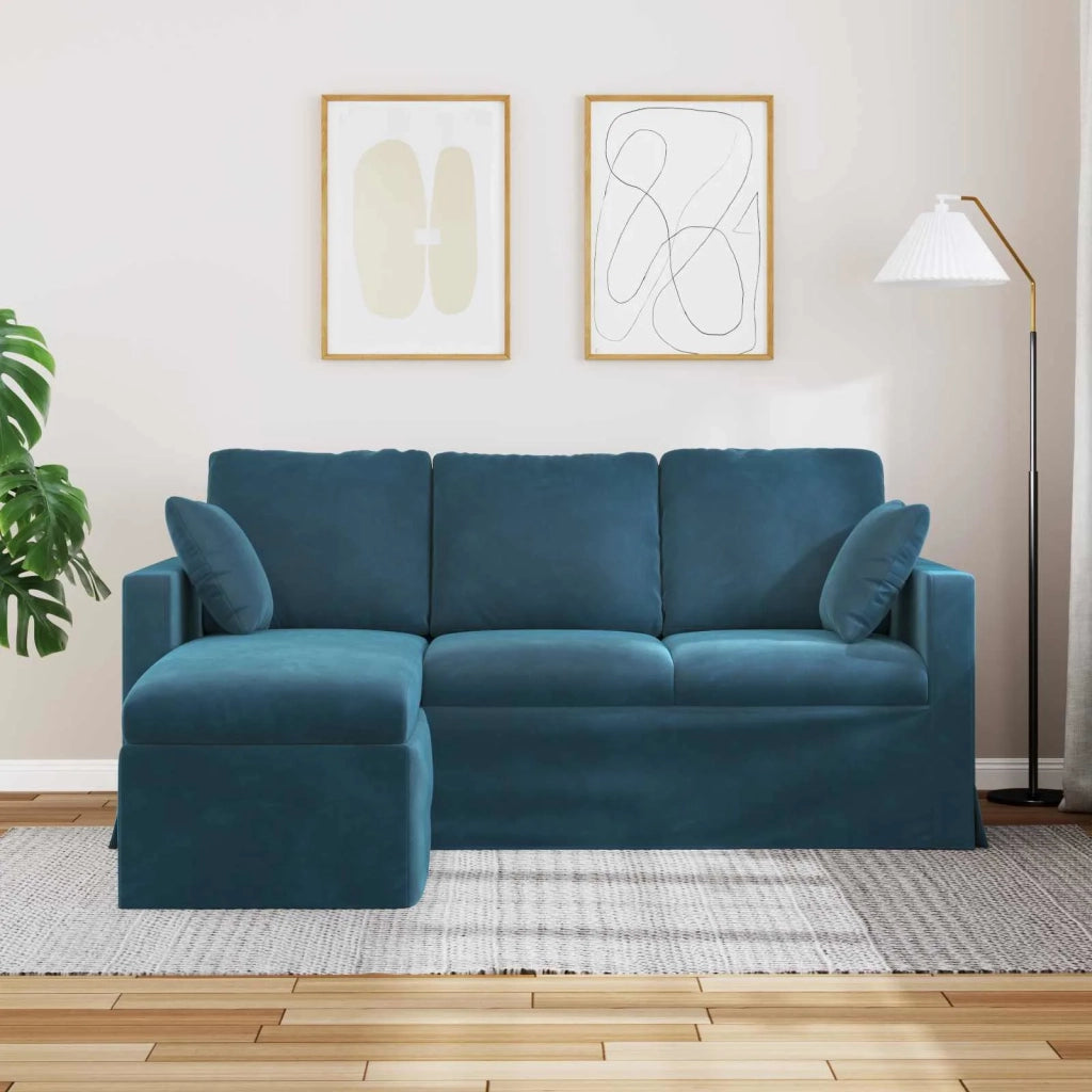 Divano Blu 198 x 134 x 80 cm Velluto