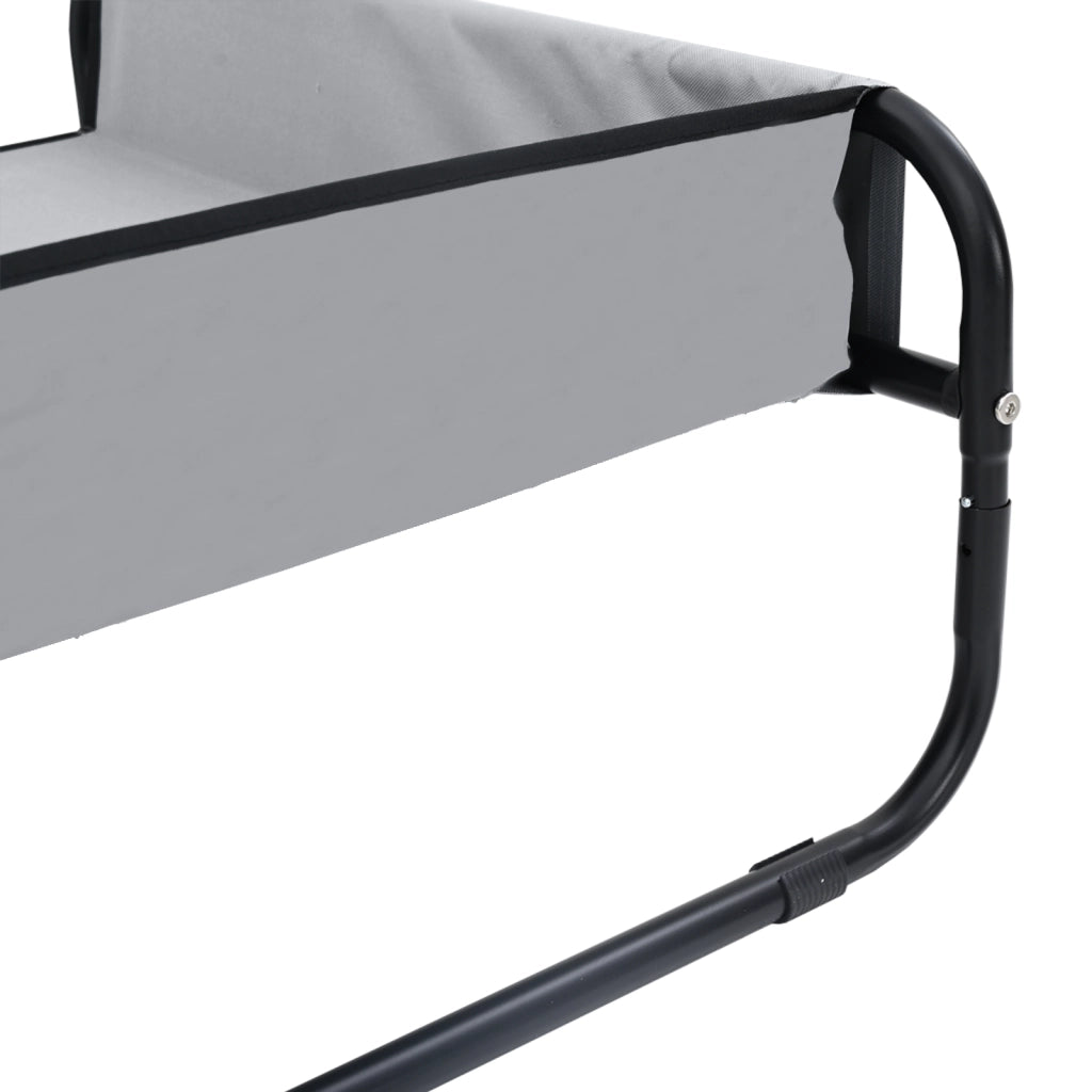 Letto Elevato per Cani Grigio Chiaro S Tessuto Oxford e Acciaio