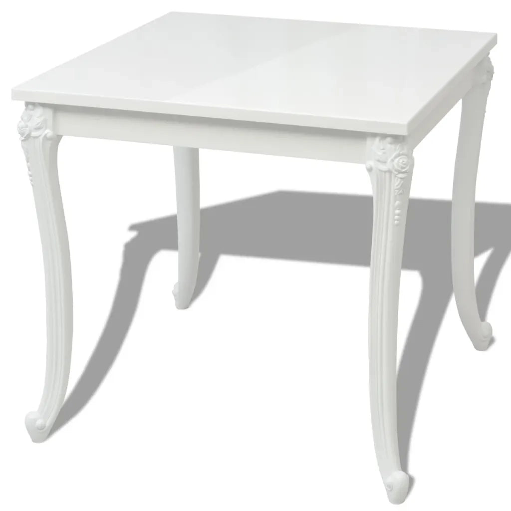 Tavolo da Pranzo | Tavolo da cucina 80x80x76 cm Bianco Lucido