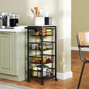 CARRELLO CUCINA 49,5x31x91 cm Grigio Chiaro con 4 Cestelli