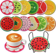 Collezione di Diamond Painting 12 pezzi con Disegno di Frutta, Set DIY con Supporto e Strumenti Completi per Adulti, Bambini e Principianti