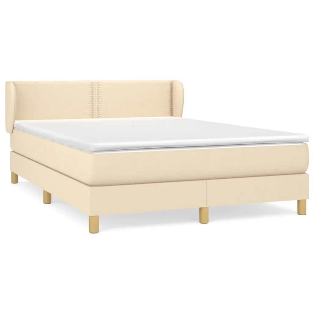 Giroletto a Molle con Materasso Crema 140x200 cm in Tessuto