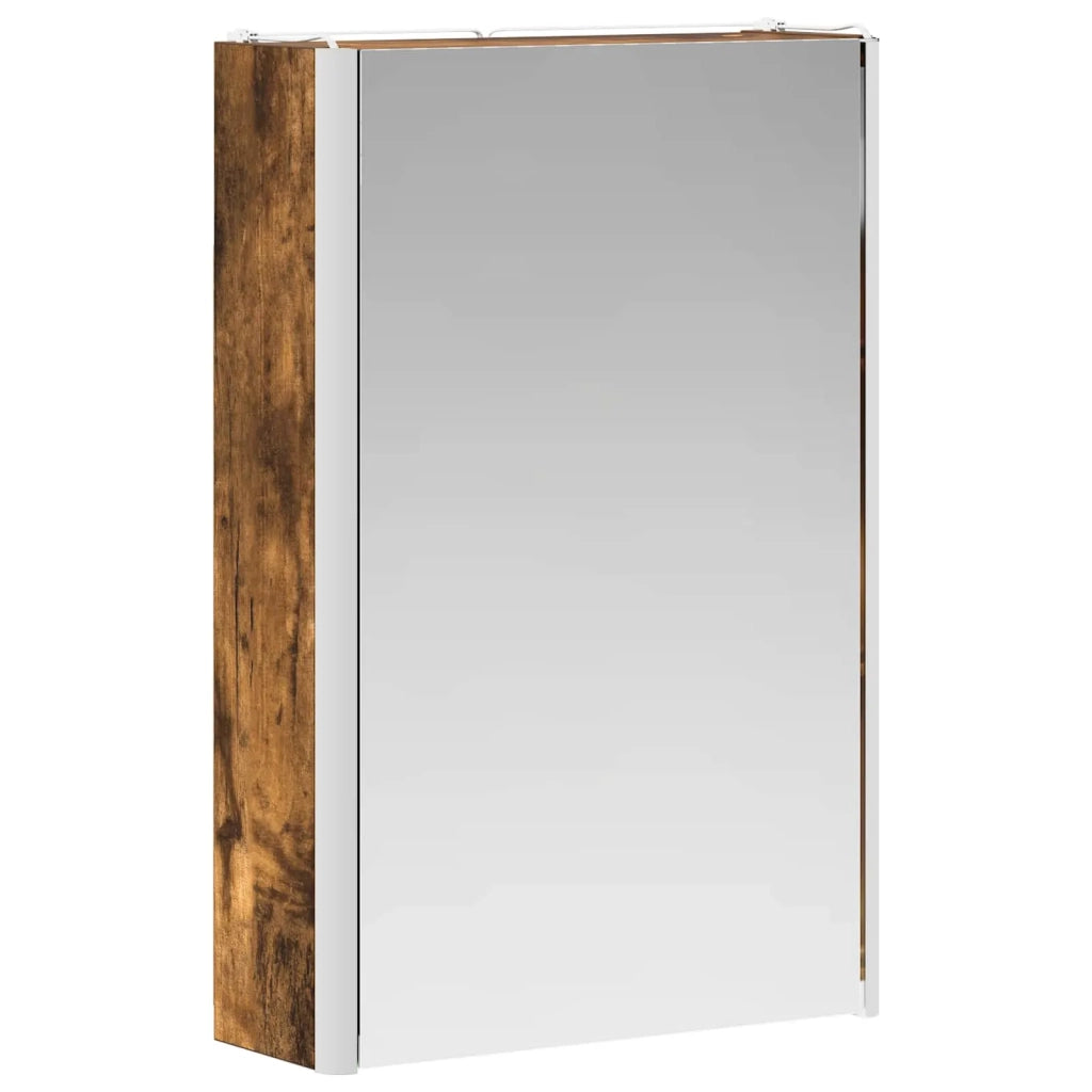 Mobiletto per specchio da bagno Rovere fumé 33 x 11,5 x 50 cm 889219