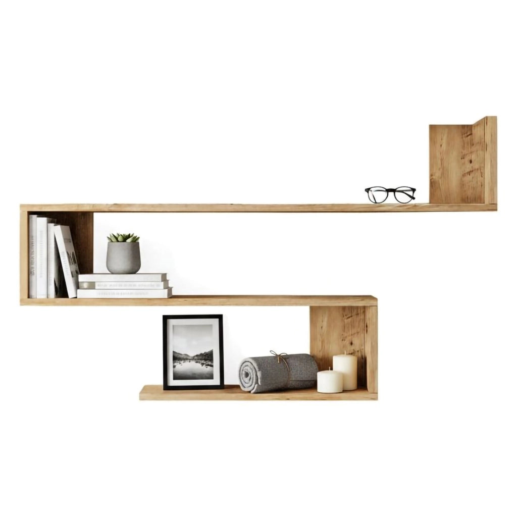 Mensola Fulvia, Scaffale, Ripiano a muro, Scaffalatura multiuso, 120x15h71 cm, Quercia