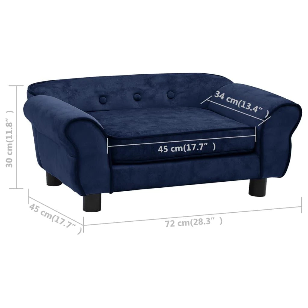 Divano per cani 72 cm peluche blu 02_0000107