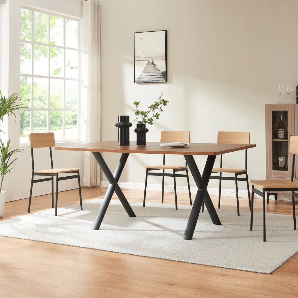 Set di 2 Gambe Klixjö con Profili Ovali a X per Mobili 'Fai da Te' 72 x 70 x 10 cm - Acciaio Nero [en.casa]