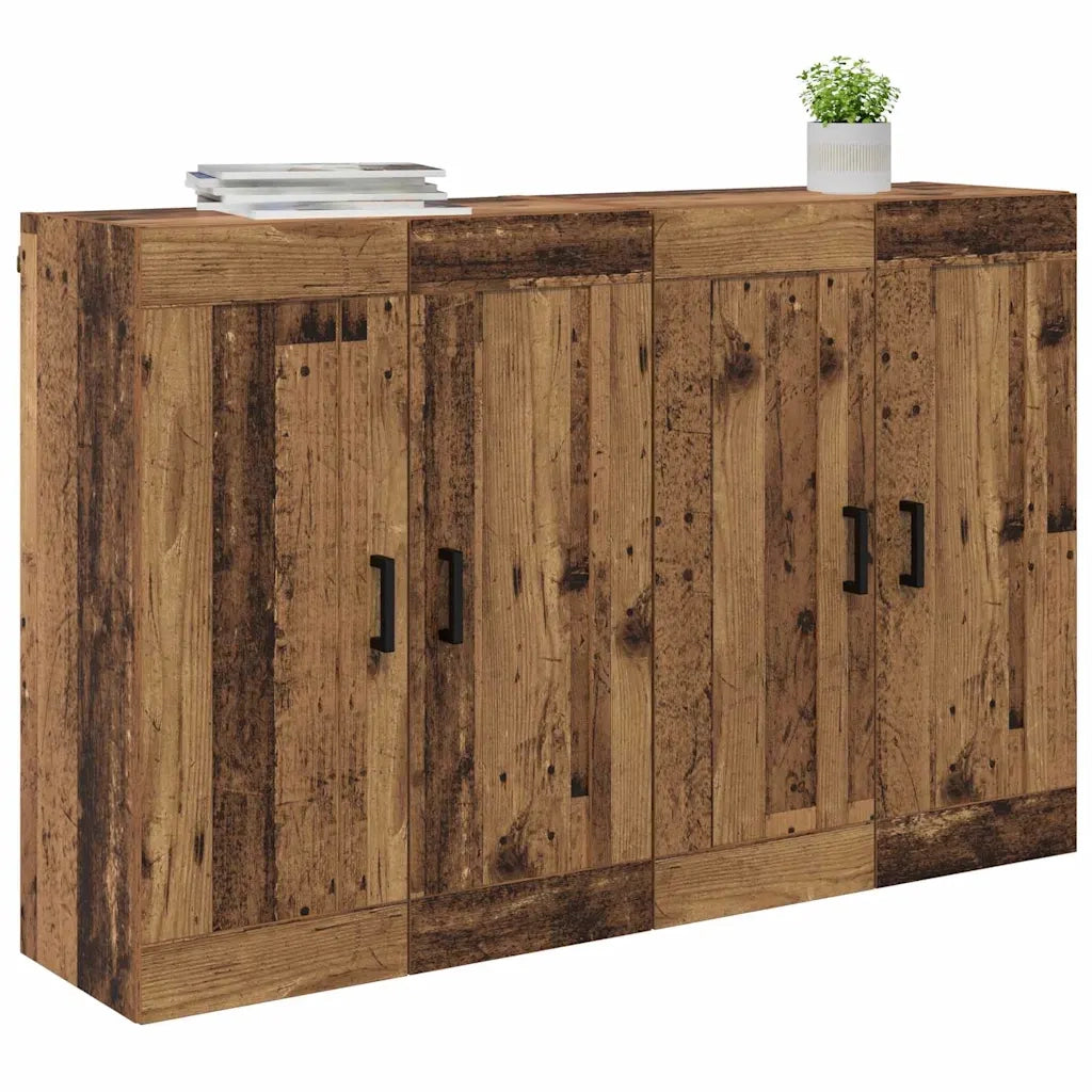 Mobile a muro 2 pcs Legno vecchio 69,5 x 34 x 90 cm 3415563