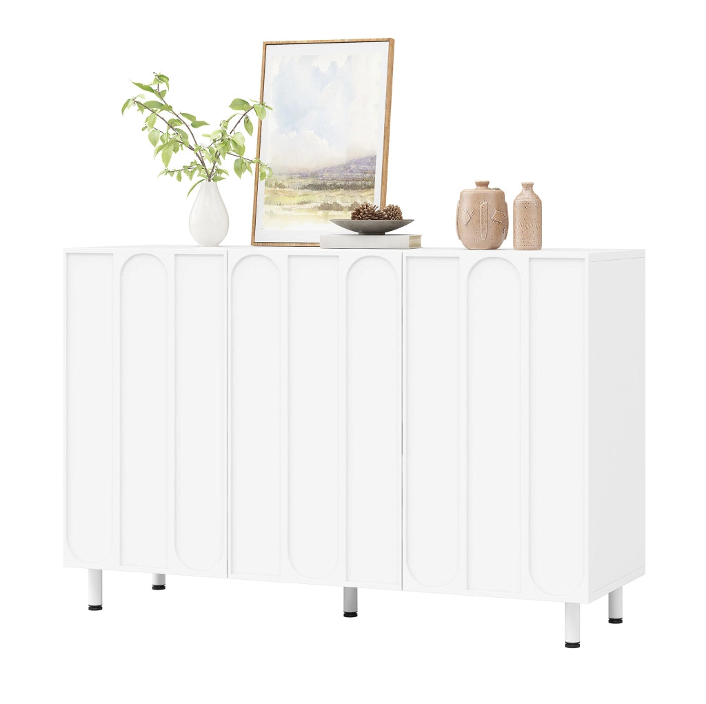 Scarpiera Sideboard a 3 ante 120x37x80 cm in PB e MDF bianco