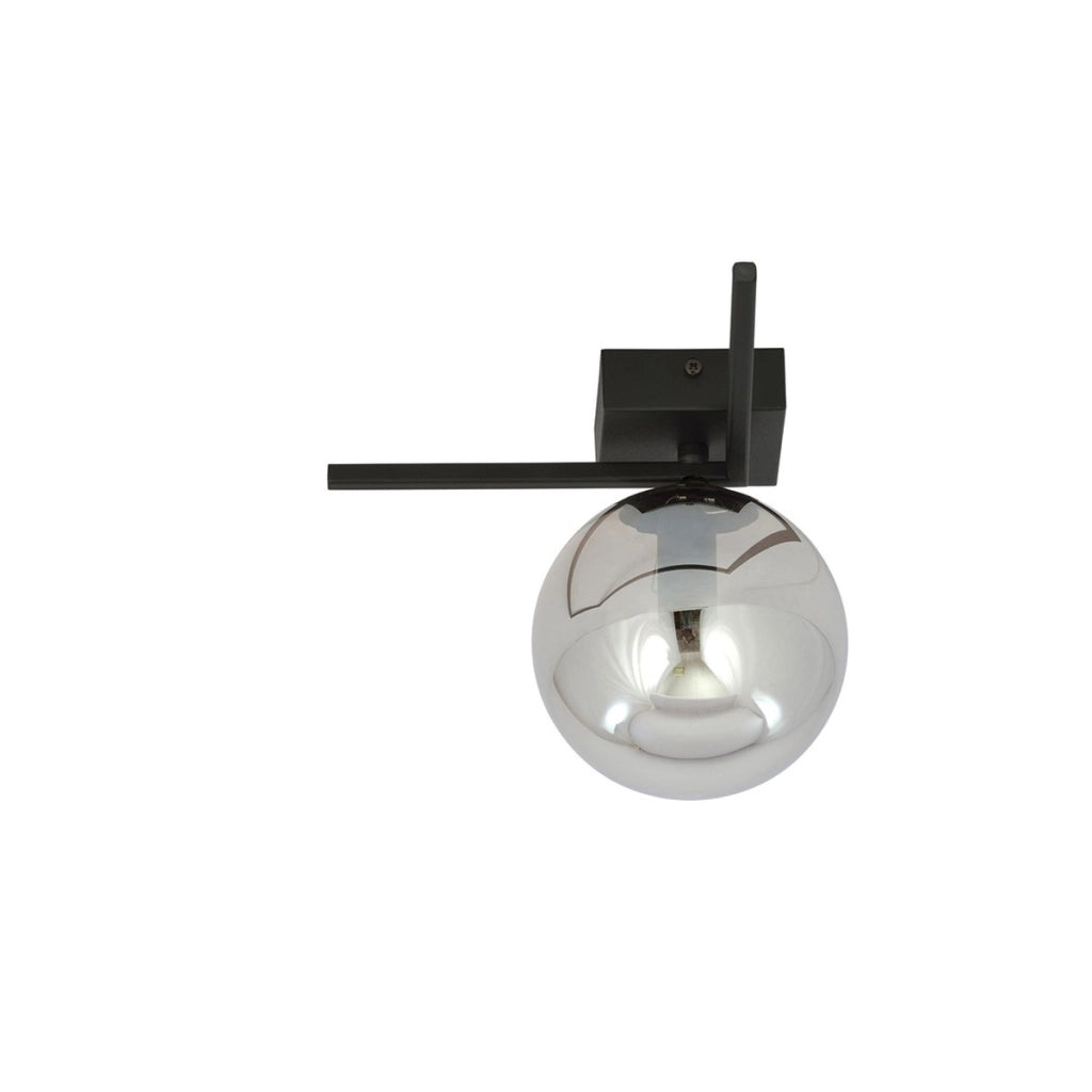 Lampada da soffitto Imago in acciaio nero e vetro grafite