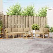 Set di divani da esterno con cuscino 7 pcs Bianco e Beige