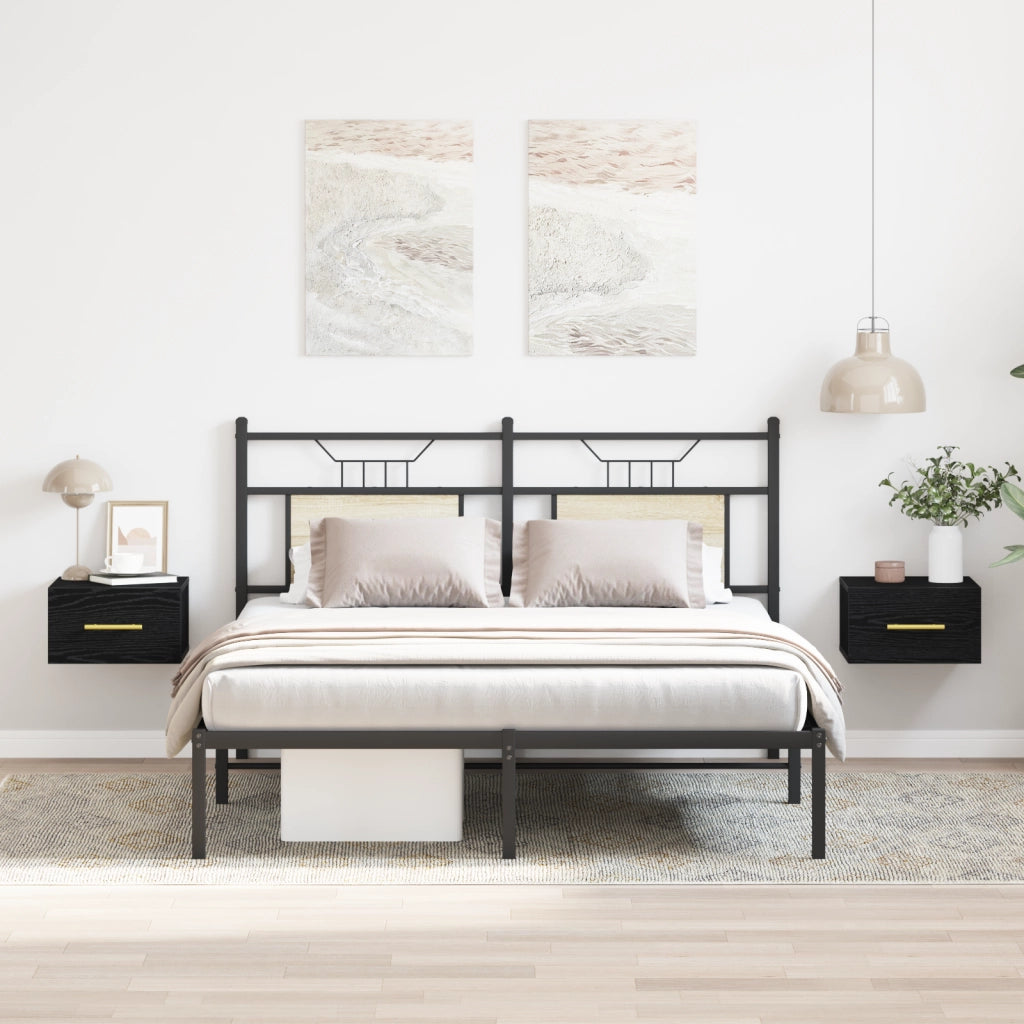 Comodini 2 pz da Muro Nero Rovere 35x35x20 cm