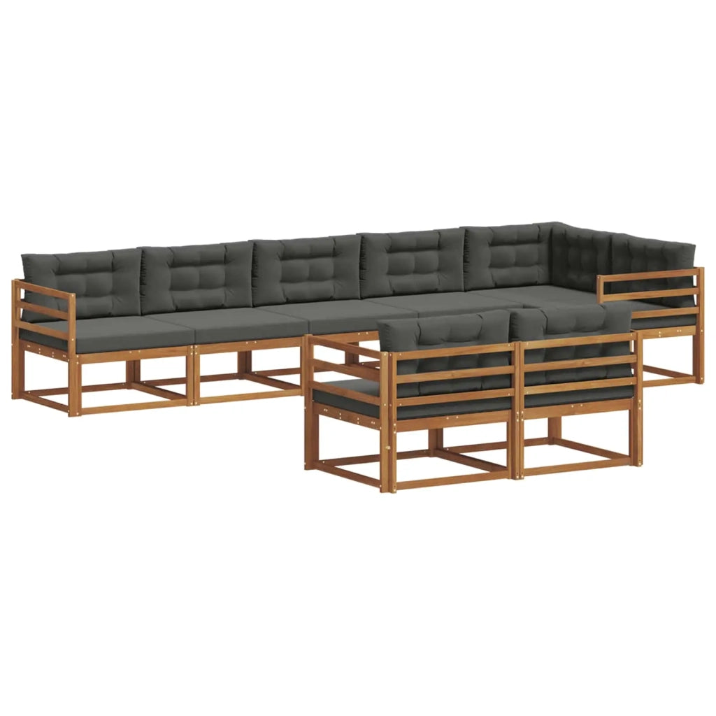 Set di divani da esterno con cuscino 8 pcs Naturale e Antracite 3367740