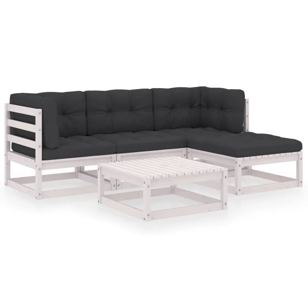 Set di mobili da giardino mobili da esterno 5 pezzi con cuscini legno di pino massiccio 02_0016334