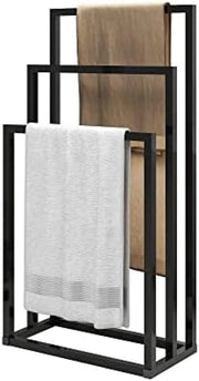 Handdoekenrek a vela per 3 livelli per bagno - Nero