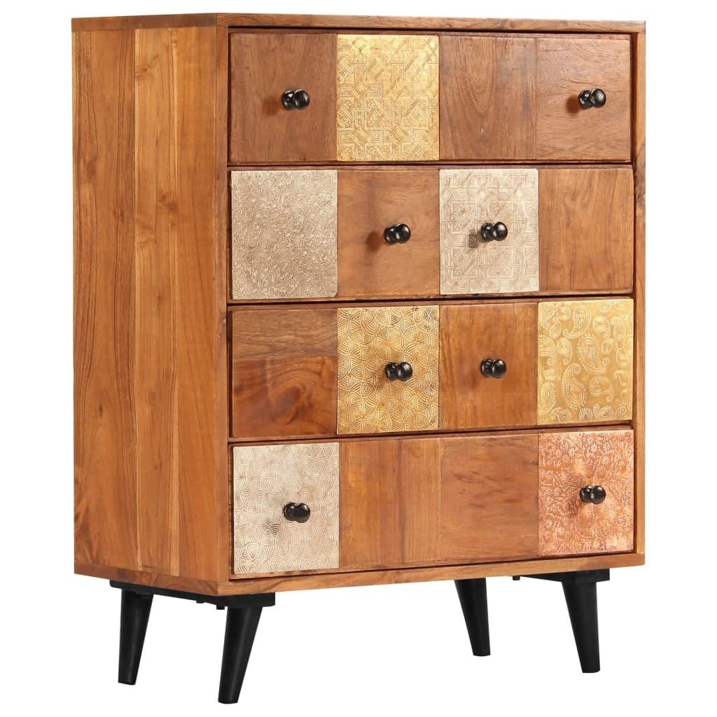 Buffet credenza mobiletto consolle mobile contenitore con cassetti 75 cm legno massello di acacia 4402208