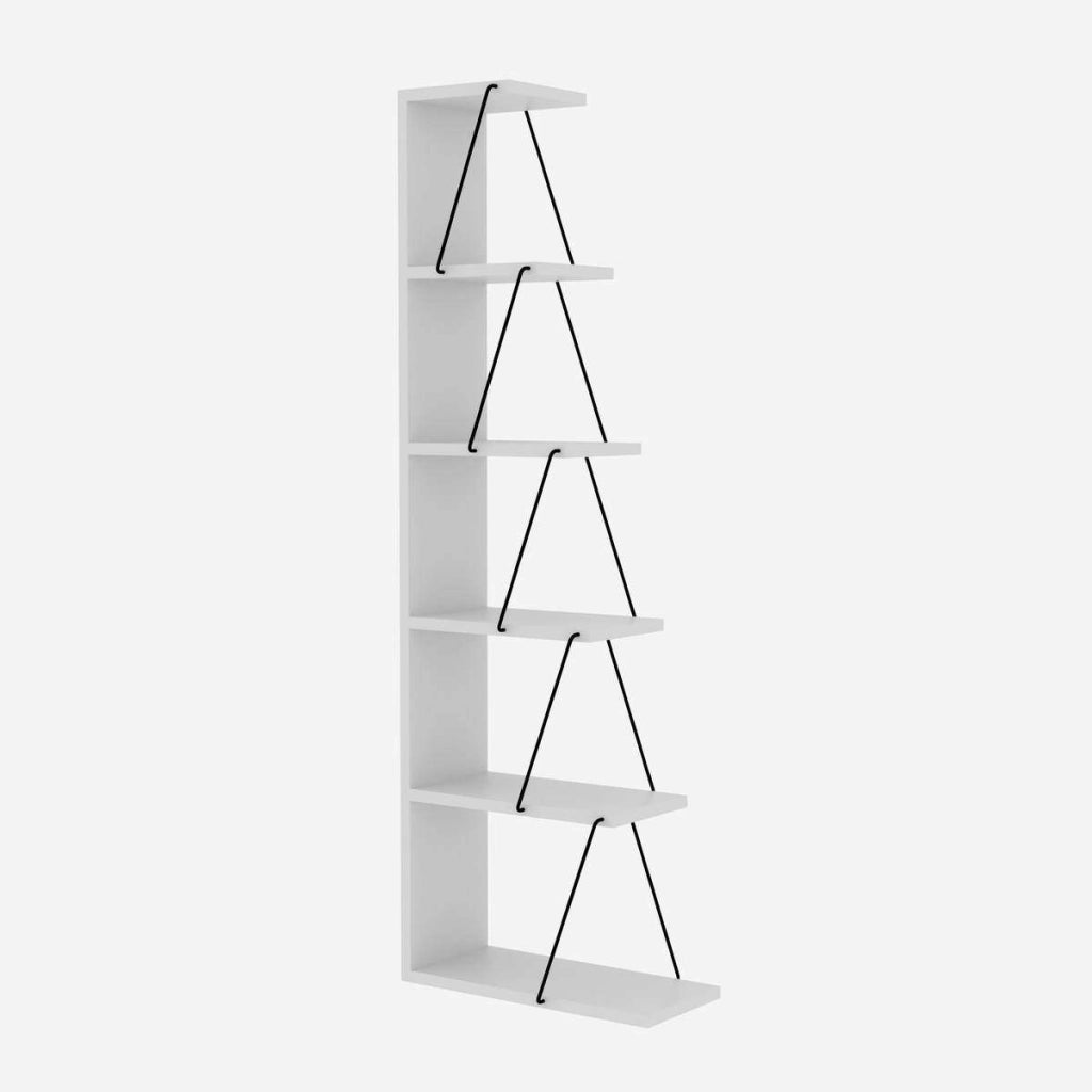 Libreria in legno "Ayder" - 50 x 22 x 150 cm - Bianco