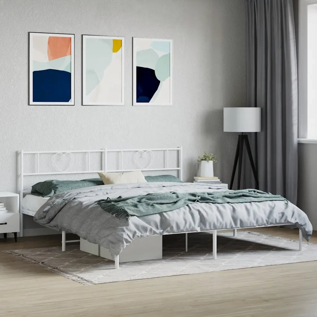 Giroletto con Testiera Metallo Bianco 180x200 cmcod mxl 125234