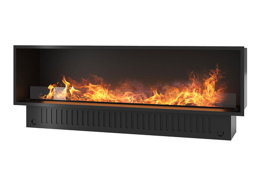 Camino a Vapore Elettrico da Incasso 180x45(64,8)x40 cm Invapo con LED RGB Nero