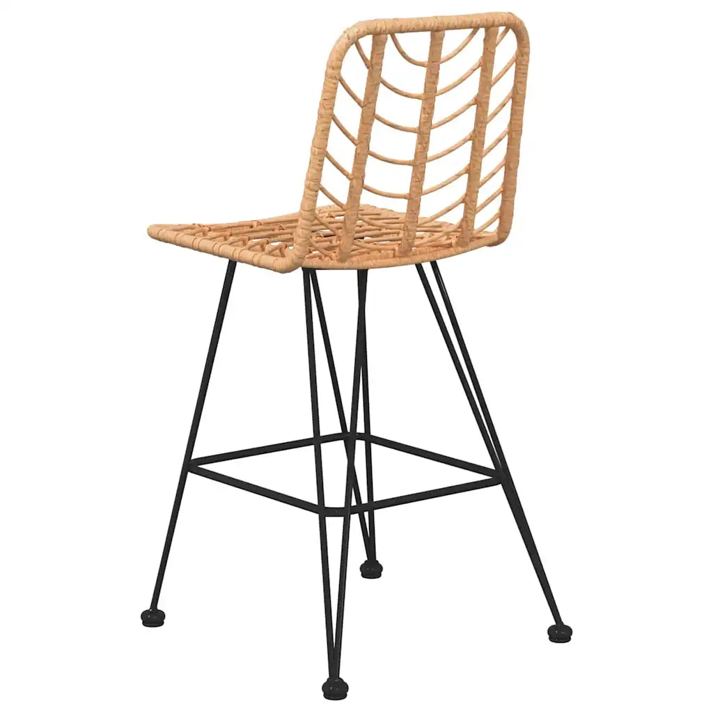 Sgabelli da Bar 2 pz 45x56x103,5 cm Rattan PE e Acciaio cod mxl 8925