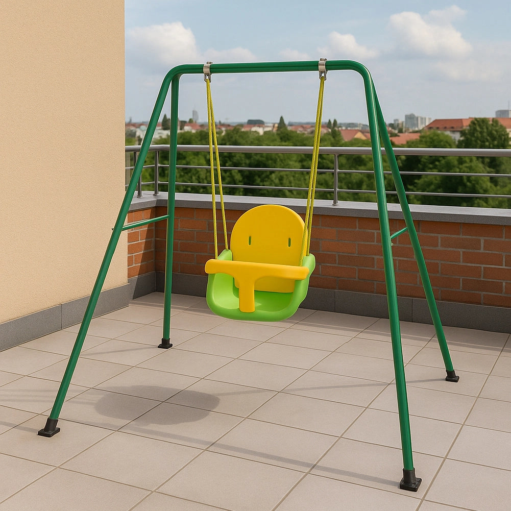 Altalena Baby per Bambini da Esterno Giardino Dondolo con Sediolone in Metallo