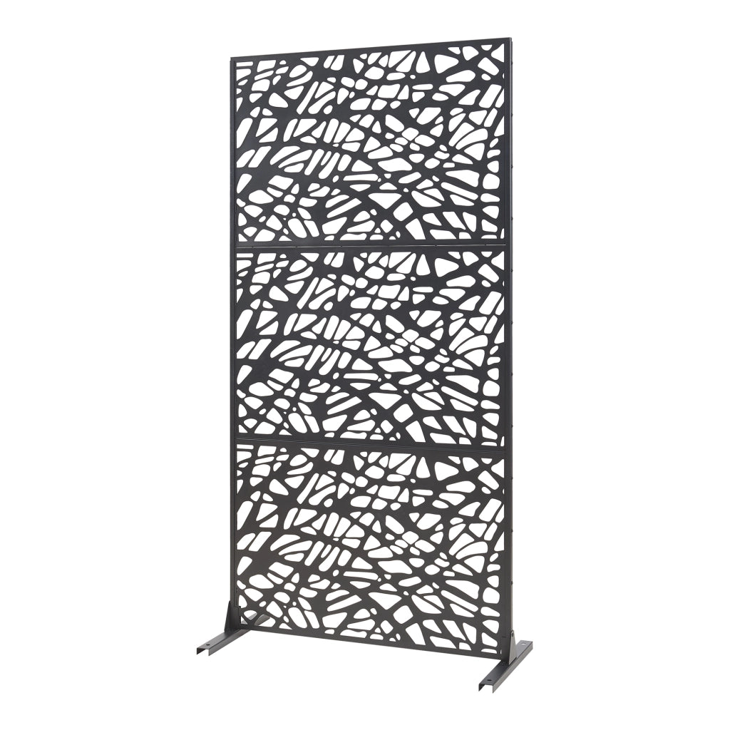 Pannello Divisorio Poskind Struttura Traforata in Acciaio 200 x 100 cm Nero casa.pro