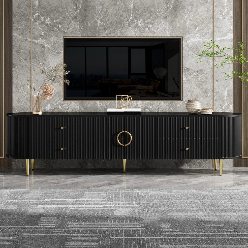 Mobile TV Lowboard ¨C MINIMAL ¨C MDF, Maniglie in Alluminio, Gambe in Ferro, Soggiorno