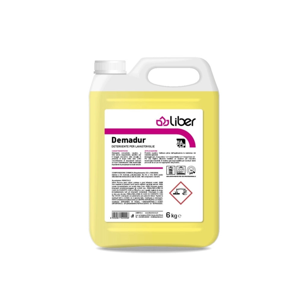 Demadur 6 Kg Detergente Lavastoviglie Acque Dure Professionale HACCP | Liber