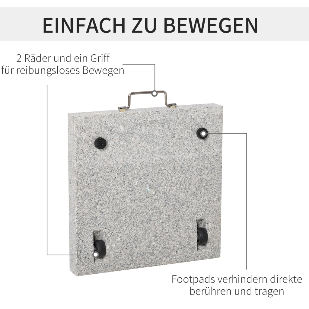 Supporto per ombrellone in acciaio con maniglie ¨C zephmum ¨C grigio per diametro 3.8-4.8 cm