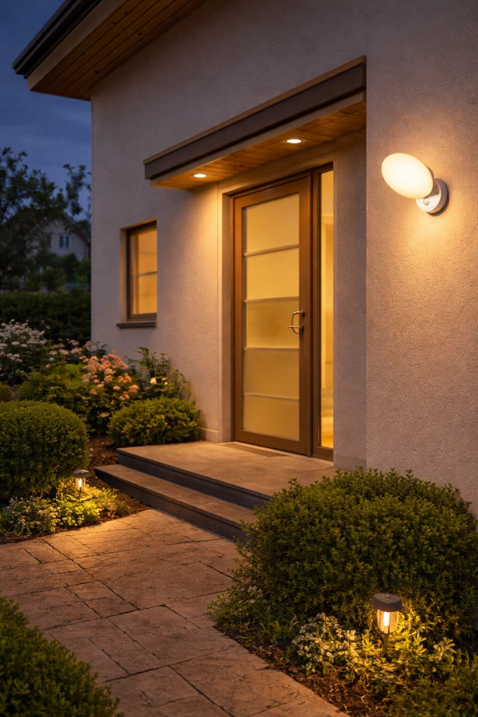 Applique LED Esterno 10W con Sensore Movimento 3 Colori di Luce IP54 Bianco