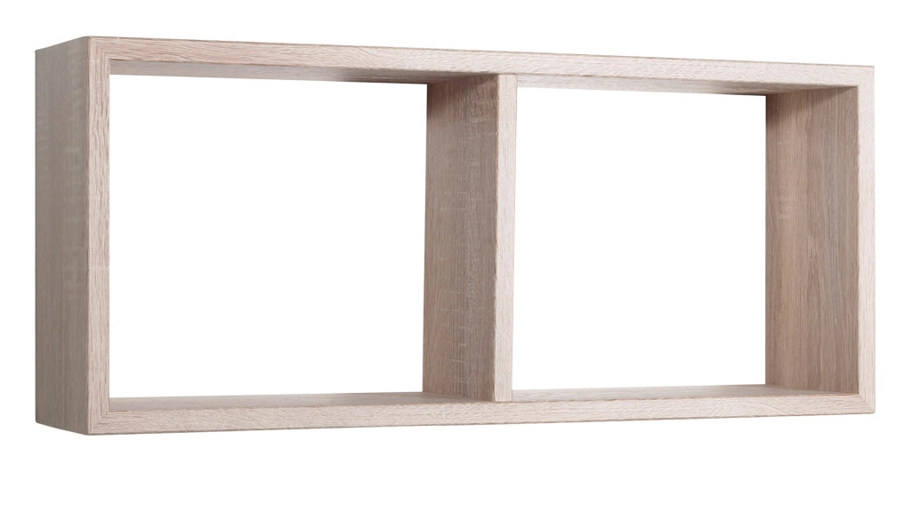 Mensola Rettangolare 2 Scomparti da Parete 70x30x15,5 cm in Fibra di Legno Morgana Rovere Sagerau
