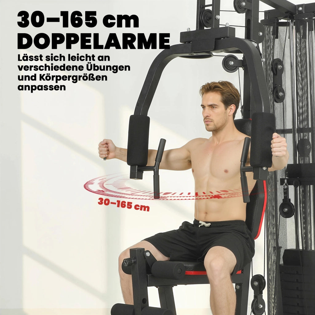 Stazione di allenamento multifunzione ¨C zephmum ¨C con pesi 65kg, lat machine, preacher curl, butterfly
