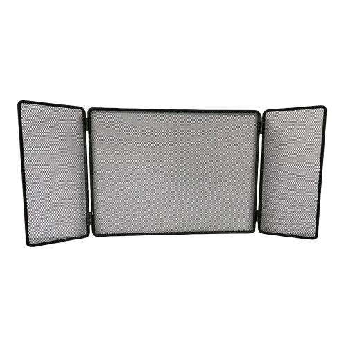 Set Camino in Ferro Battuto Nero con Parascintille 3 Ante 100x45cm e Kit Attrezzi 58cm