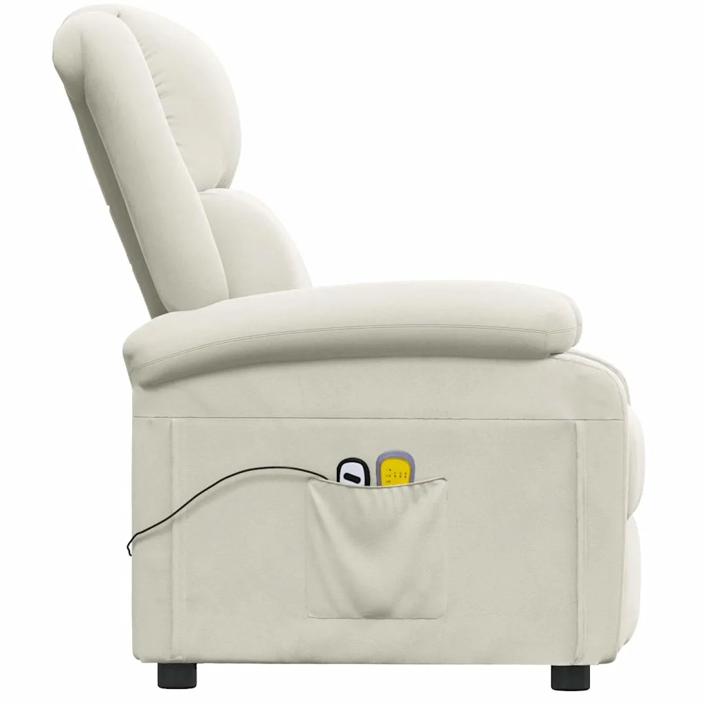 Divano Sedia-Poltrona Massaggiante Elettrica Crema in Velluto