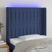 Testiera a LED-Testata con LED Blu 83x16x118/128 cm in Tessuto 148239