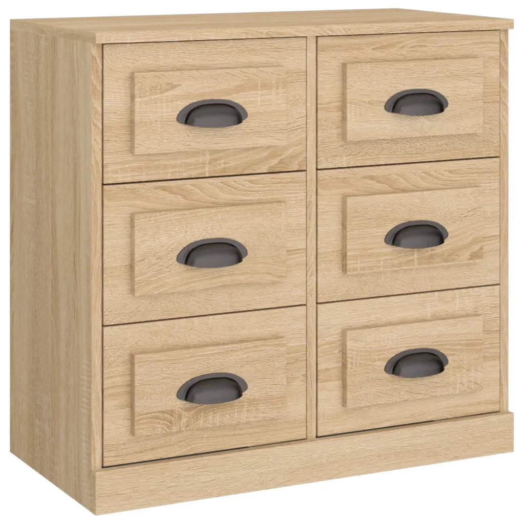 vidaXL Credenze 2 pz Rovere Sonoma in Legno Multistrato