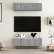 Mobili TV Parete 4pz-Set di 4 Credenza per TV sospesa Grigio Sonoma 60x30x30cm Legno Multistrato