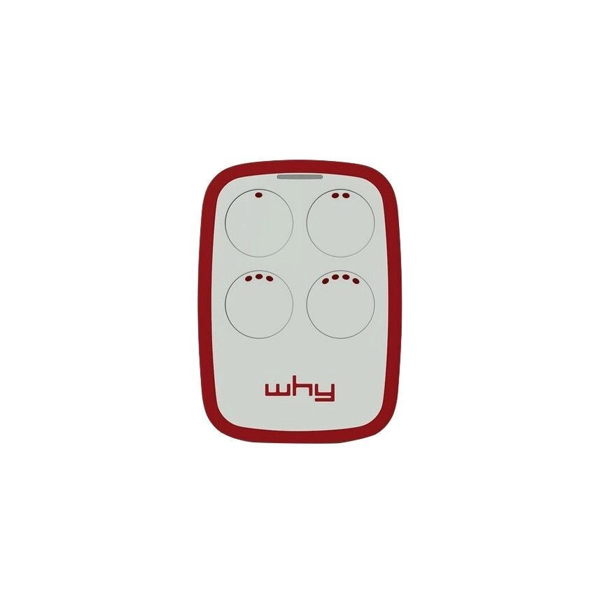 WHY EVO 4791012 Radiocomando Multifrequenza 4 Tasti Rolling Code 300 868 MHz Autoapprendente colore Rosso