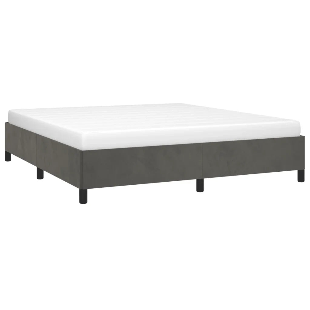 Giroletto senza Materasso-Struttura Letto Grigio Scuro 160x200 cm Velluto 620137