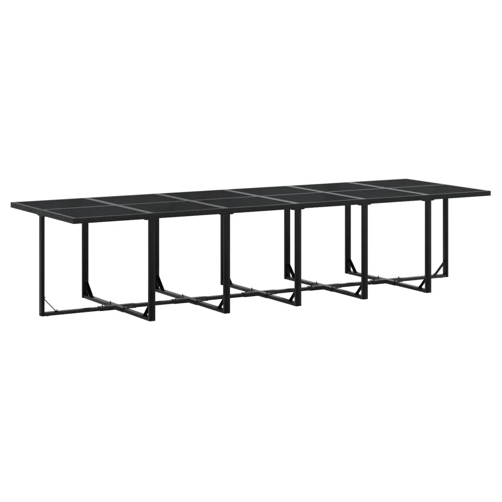 vidaXL Set da Pranzo da Giardino 13pz con Cuscini Nero in Polyrattan