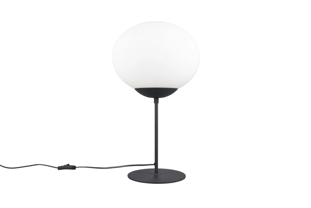 Lampada da tavolo minimal nera opaca sfera E27 Fomento