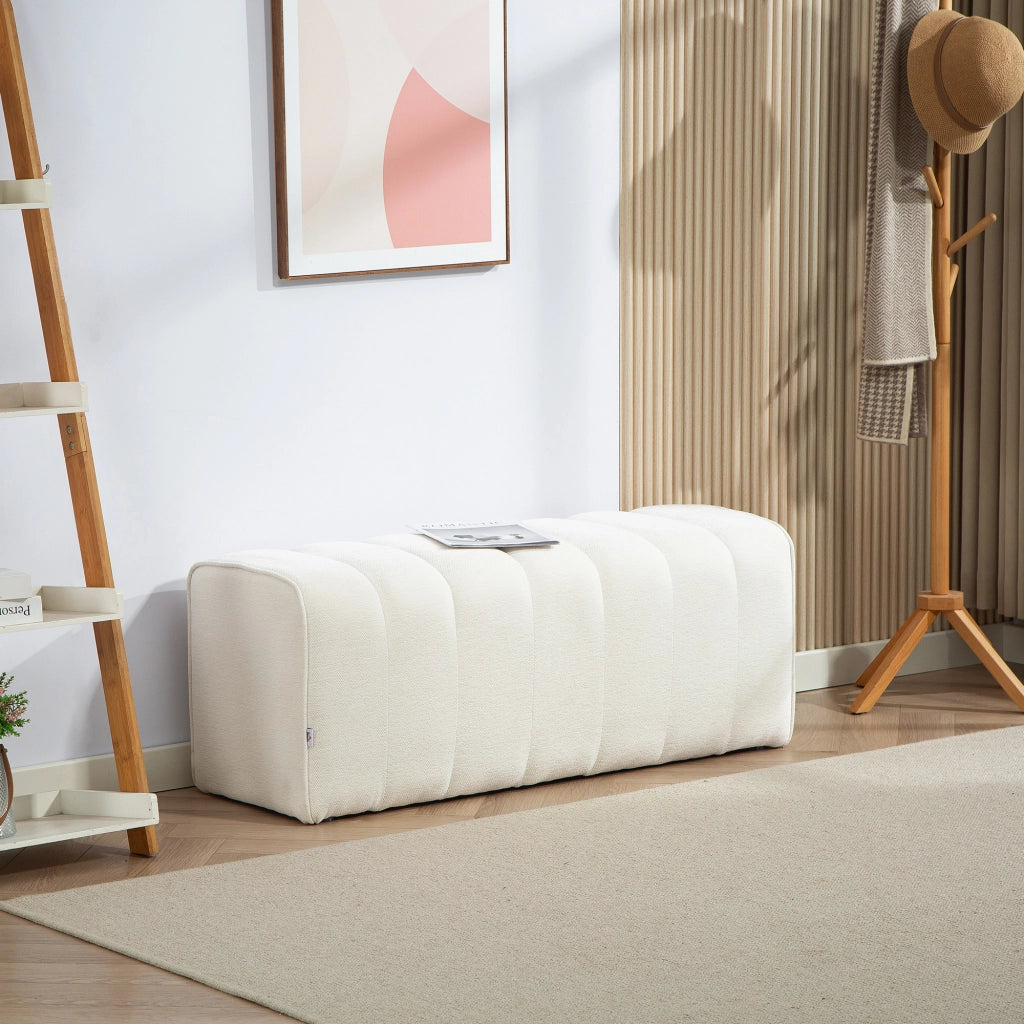 Pouf imbottito per letto ¨C zephmum ¨C crema 110x40x44 cm
