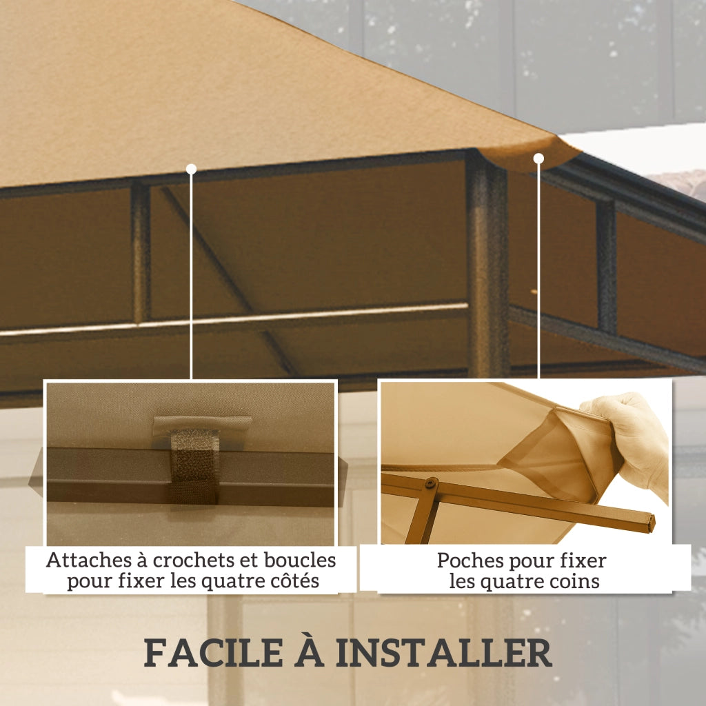 Telo di ricambio per gazebo 3x3m ¨C Xylo ¨C tessuto poliestere anti-UV 180g/m2 beige