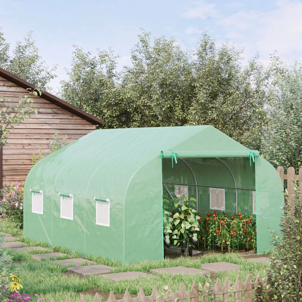 Serra Tunnel da Giardino ¨C zephmum ¨C 3.5x3x2 m Acero Galvanizzato Bache PE Verde