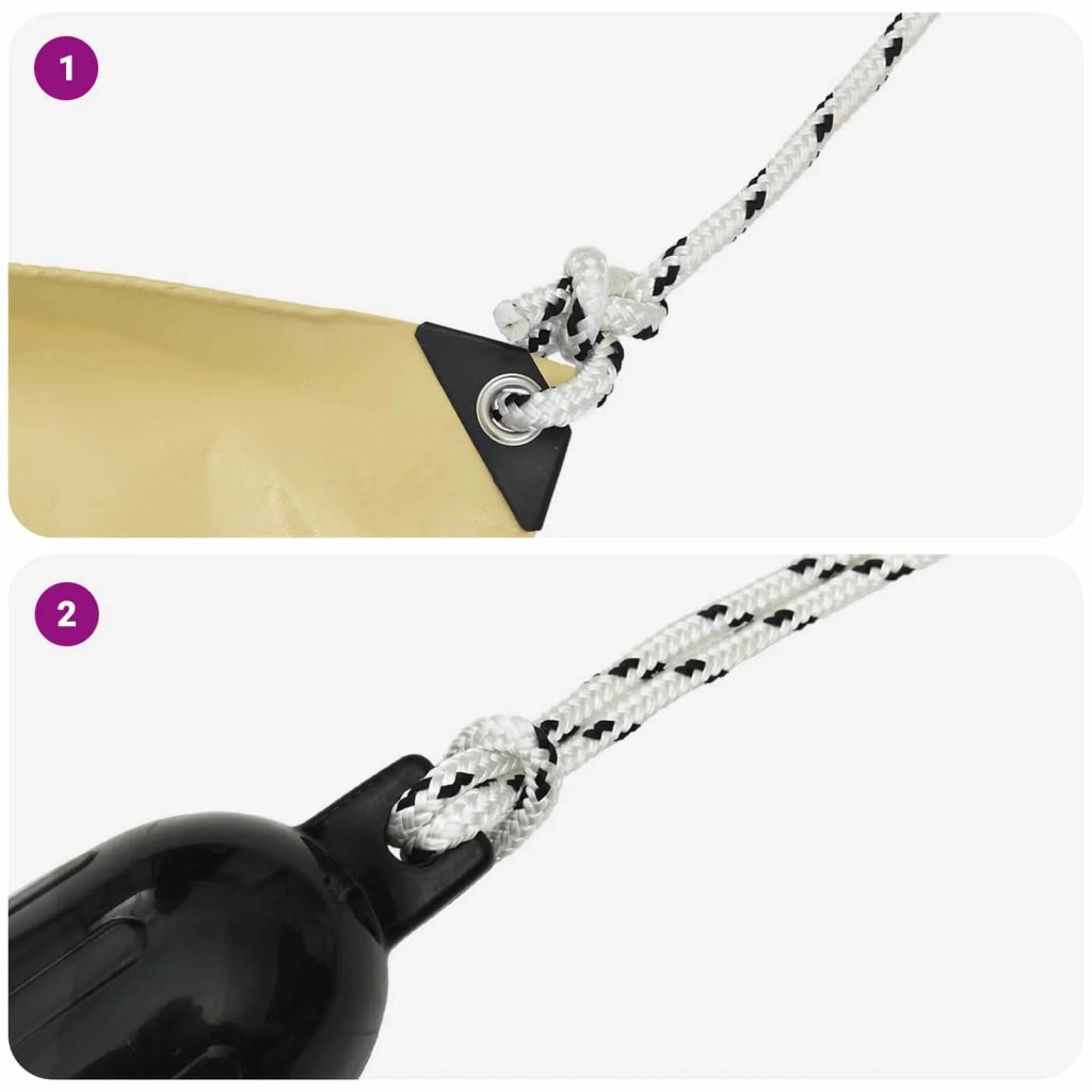 Corda da Barca 6 m 1 Bianco e Nero Poliestere 42029751