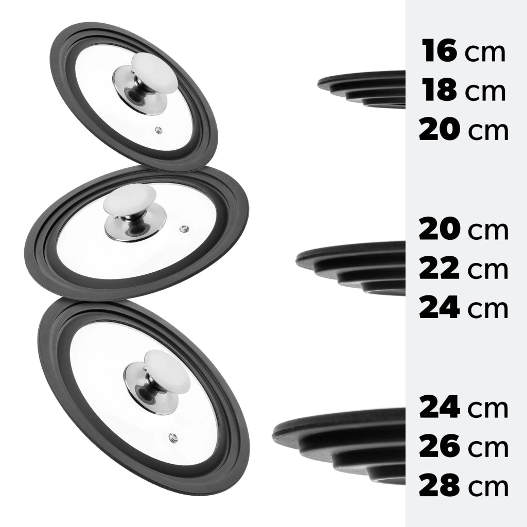 Coperchio in vetro e silicone KADAX 20/22/24 cm