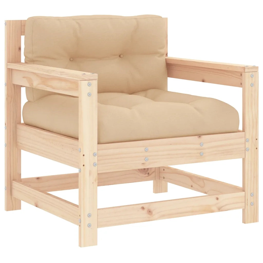 Sedia da patio-Sedie da Giardino con Cuscini 2 pz Legno Massello di Pino 855570