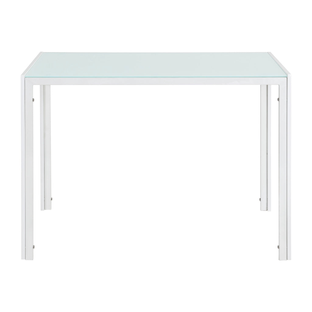 Tavolo da Pranzo con Piano in Vetro Laccato 105 x 60 cm - Bianco [en.casa]
