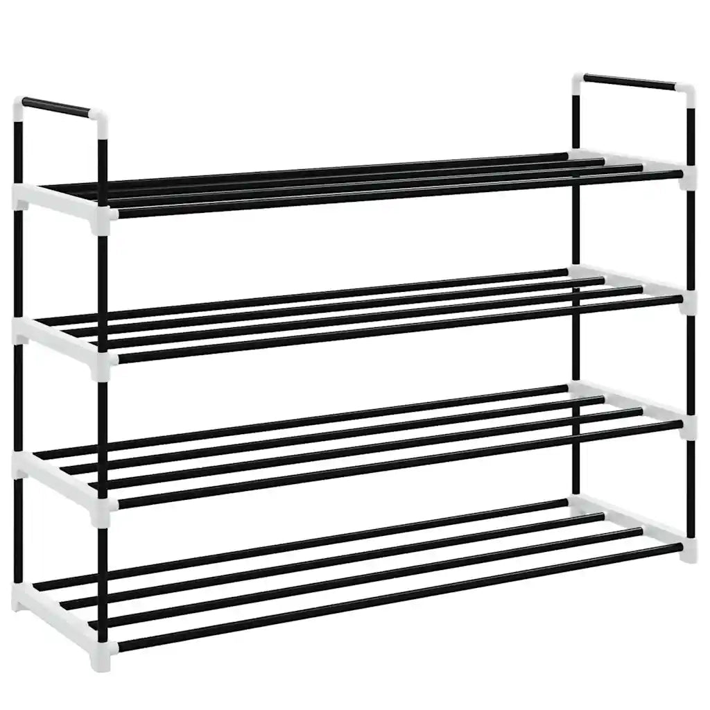 Scarpiera con 4 Ripiani in Metallo e Plastica Nero cod mxl 48724