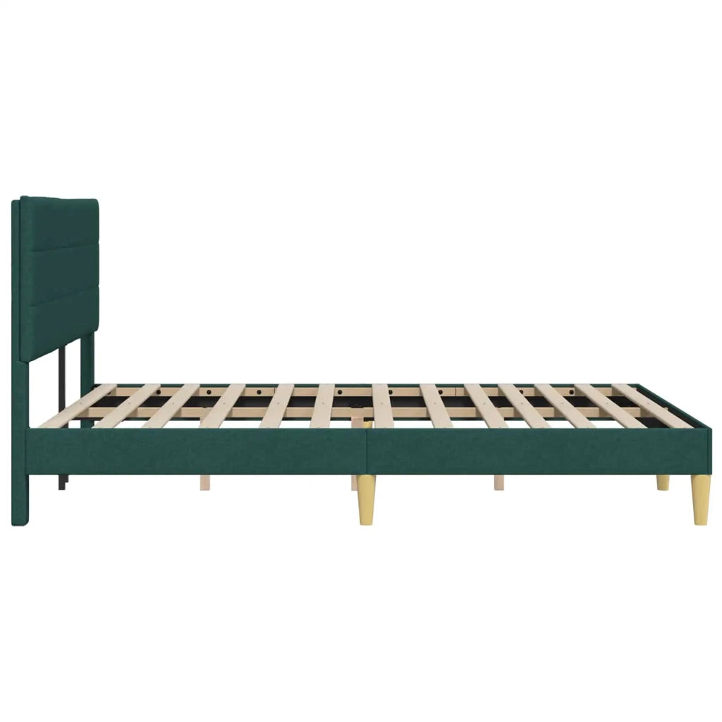 Struttura del letto Verde Scuro 140 x 200 cm Tessuto